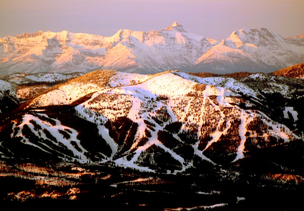 Whitefish Mountain Resort and the peaks of Glacier National Park (photo: Brian Schott)